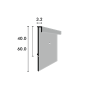 Battiscopa CAVUM board easy 60/3.2 mm, argento anodizzato, forata